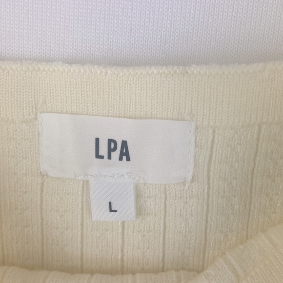 LPA Dina Knit Dress in Ivory White Size L - Picture 5 of 8